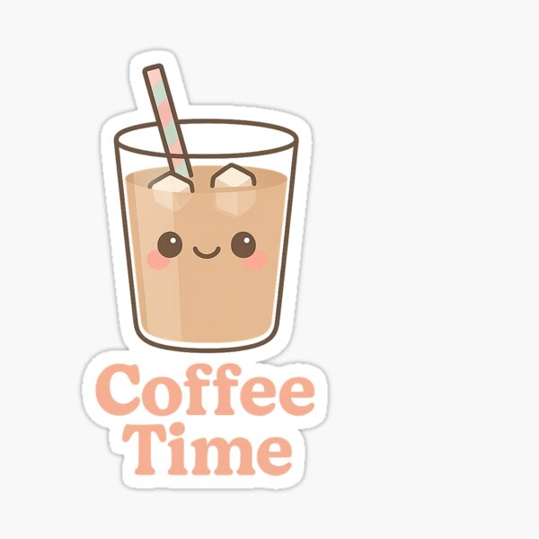 Item preview, Coffee Time – Kawaii Iced Coffee Minimal Art designed and sold by GinColorist.