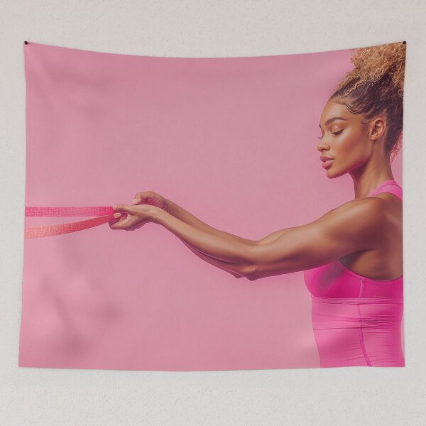 Item preview, Woman using resistance bands designed and sold by anytka.
