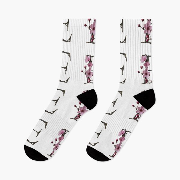 Item preview, Elegant Botanical Letter E with Cherry Blossom Flourish - Perfect for Art Lovers 2 designed and sold by Psycho-Crazy.