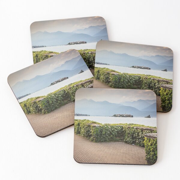 Item preview, Panoramic view of the banks of Lake Maggiore at Sunset, (Borromean Islands), Stresa, Italy designed and sold by SoulEchoesPhoto.