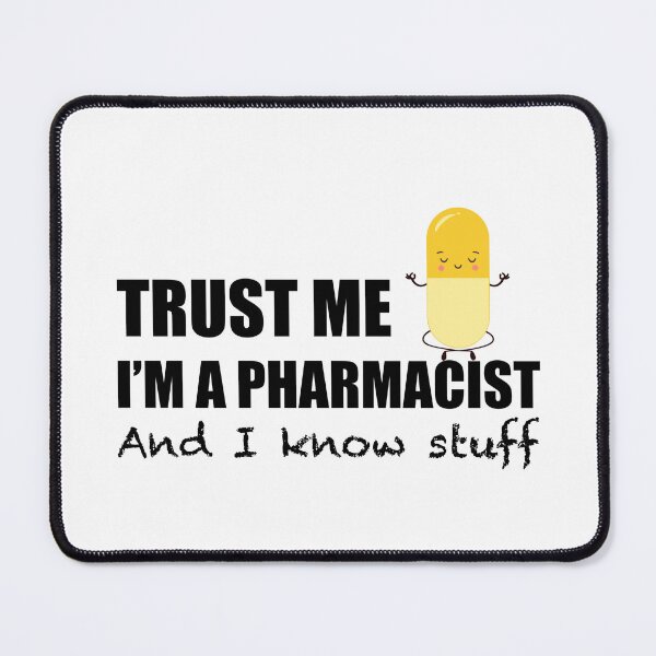 Item preview, Cute Yellow pill meditation pose, Trust Me, I’m a Pharmacist and I know stuff – Funny Pharmacist Gift ideas | Rx-Themed Design designed and sold by LiLohaveaplan.