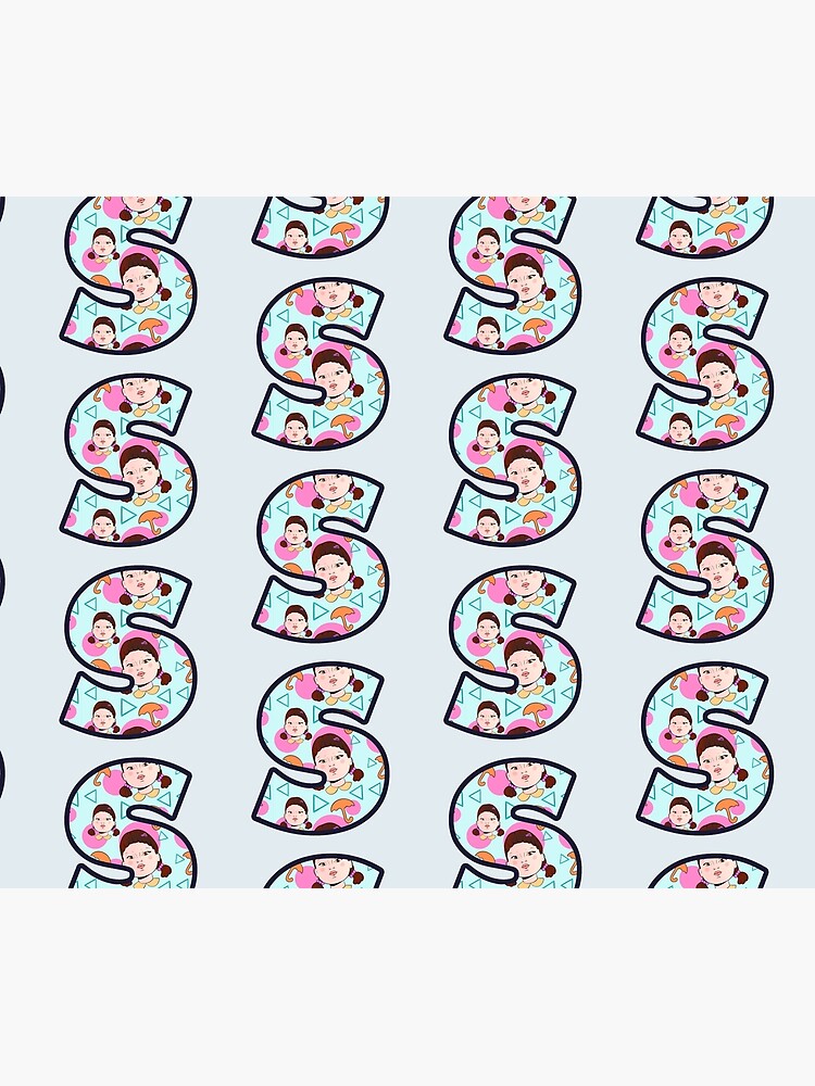 Thumbnail 2 of 2, Duvet Cover, S initial - S letter - Squid game doll pattern designed and sold by marlenaki.