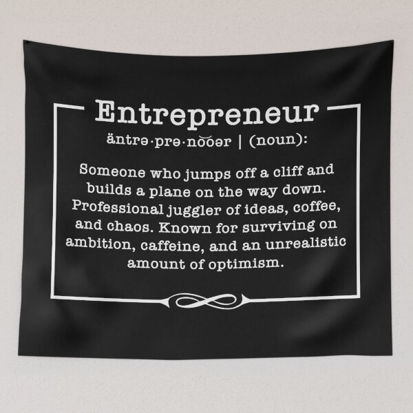 Item preview, Entrepreneur Definition Funny Quote – Startup Life Motivational Typography for Office, Hustle Culture, and Coffee Lovers designed and sold by NotaryLife.
