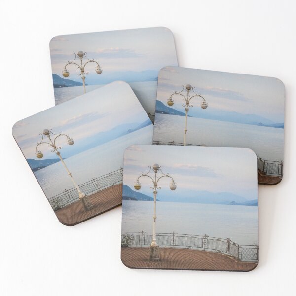 Item preview, Panoramic view of the banks of Lake Maggiore at Sunset, Stresa, Italy. designed and sold by SoulEchoesPhoto.