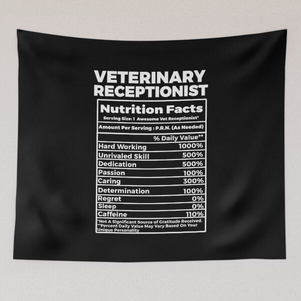 Item preview, Veterinary Receptionist Nutritional Facts designed and sold by TeesYouWant.