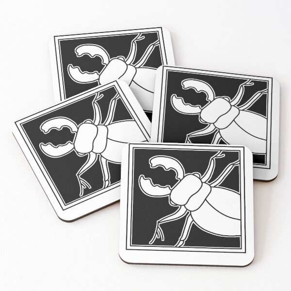 Item preview, Stag beetle print black designed and sold by GoatSkin.