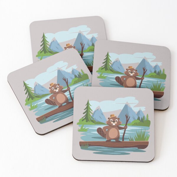 Item preview, a brave beaver standing on a log in a body of water designed and sold by 123ks.