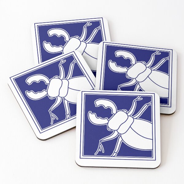 Item preview, Stag beetle print blue designed and sold by GoatSkin.