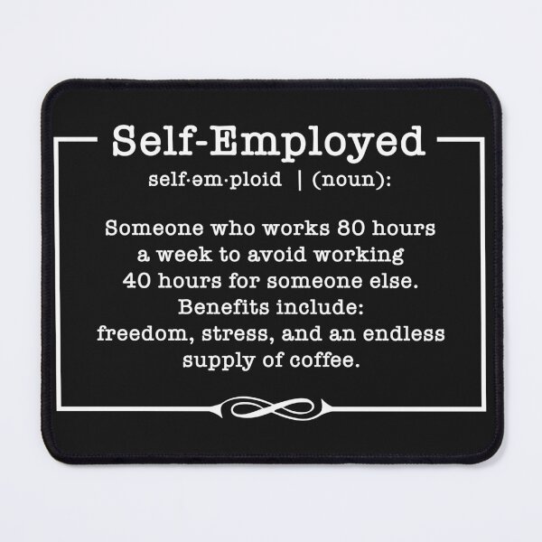 Item preview, Self-Employed Definition Funny Quote – Work from Home Life, Entrepreneur Hustle Humor, Coffee Lover Office Decor designed and sold by NotaryLife.