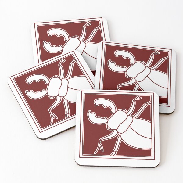 Item preview, Stag beetle print red designed and sold by GoatSkin.