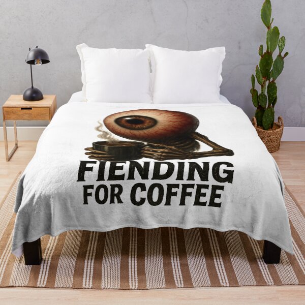 Item preview, Fiending for Coffee – Creepy Eyeball Skeleton Coffee Lover Sticker designed and sold by YuliaHulia.