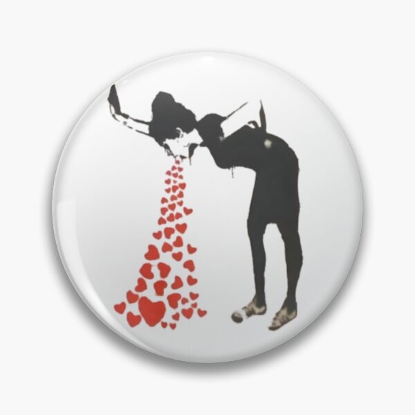 Item preview, Love Sick – Banksy-Style Heart Puke Tee! designed and sold by GL!TCH LAB.