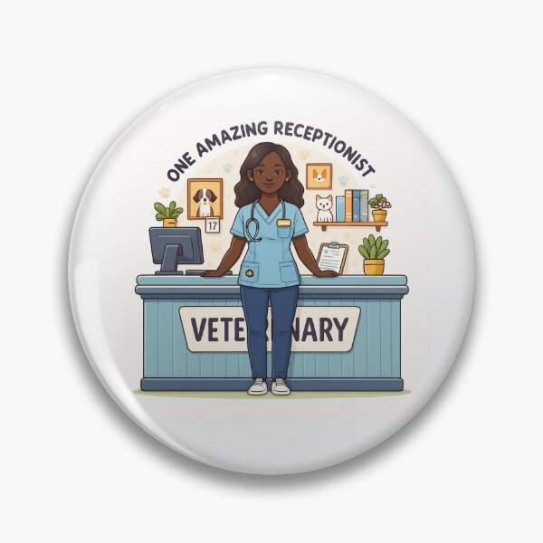 Item preview, One Amazing Veterinary Receptionist - Front Desk Black African-American Hero designed and sold by TeesYouWant.