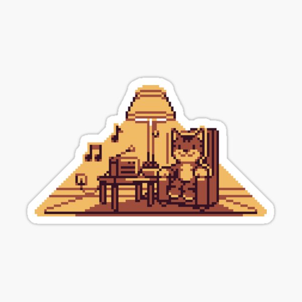 Cozy Cat Compact Sticker