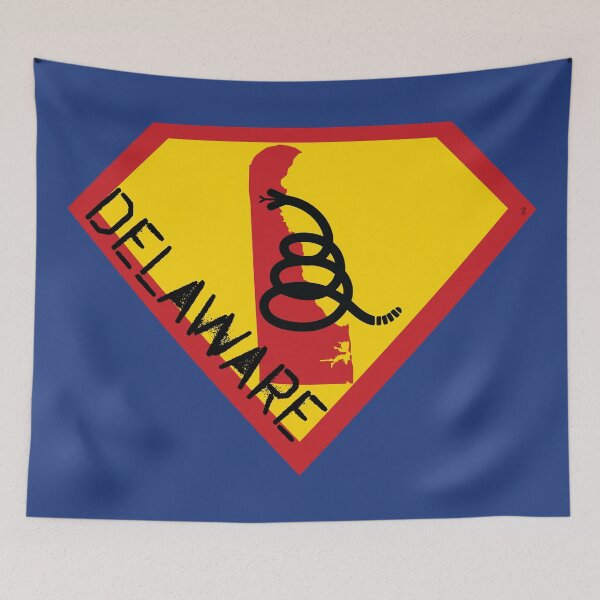 Item preview, DELAWAREAN SHIELD - Freedom Is The Superpower - Modern Gadsden Snake Flag - Dont Tread On Me SUPERHERO DELAWARE spellout design designed and sold by pelagio.