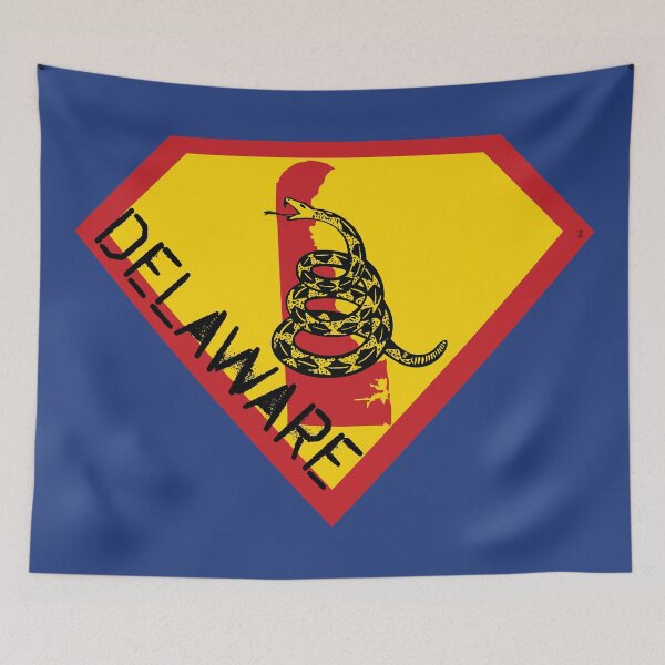Item preview, DELAWAREAN  SHIELD - Freedom Is The Superpower -  Gadsden Snake Flag - Dont Tread On Me SUPERHERO DELAWARE spellout design designed and sold by pelagio.