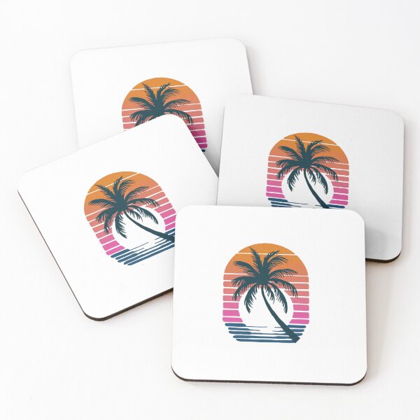 Item preview, Trendy Vintage Retro Tropical  Palm Tree Beach Sunset  Summer Vacation    designed and sold by SOUFIANE1991.