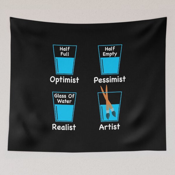 Item preview, Glass Water | Optimist Pessimist Realist Artist designed and sold by DexertimaArt.