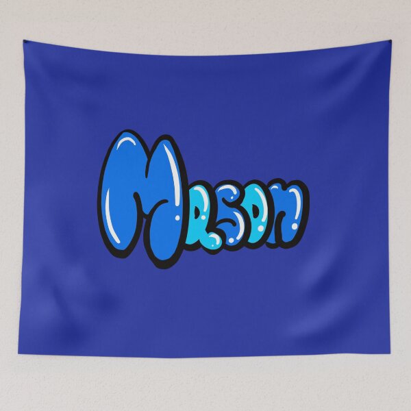 Item preview, Mason name in blue graffiti calligraphy Top 10 best personalised gifts for boys and men Mason  designed and sold by Artonmytee.