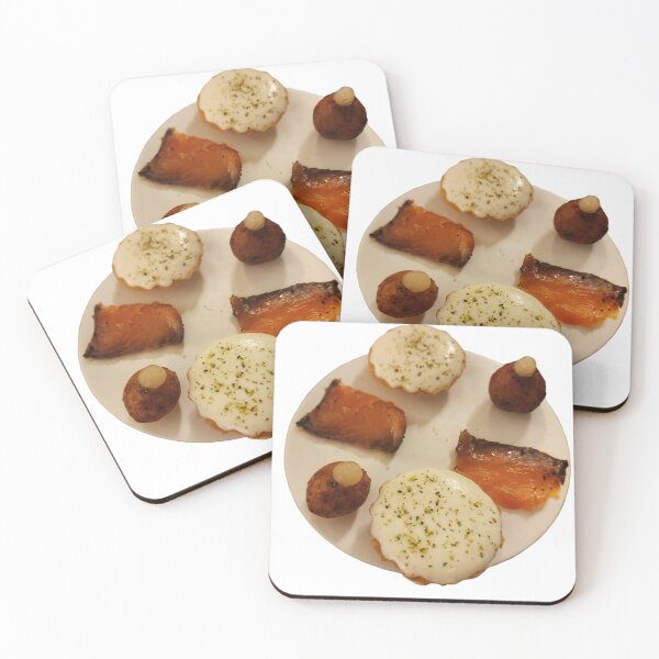 Item preview, Smoked salmon with crab Soufflé on white round plate isolated designed and sold by pipikijung.