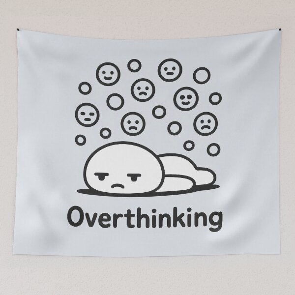 Item preview, Tired Overthinking Doodle with Emotions designed and sold by Animepic222.