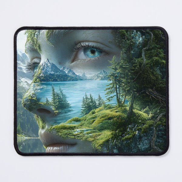 Item preview, Nature's face with landscape blending seamlessly together designed and sold by Artessie.