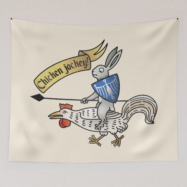 Item preview, Chicken Jockey Rabbit Marginalia designed and sold by MargiKnights.