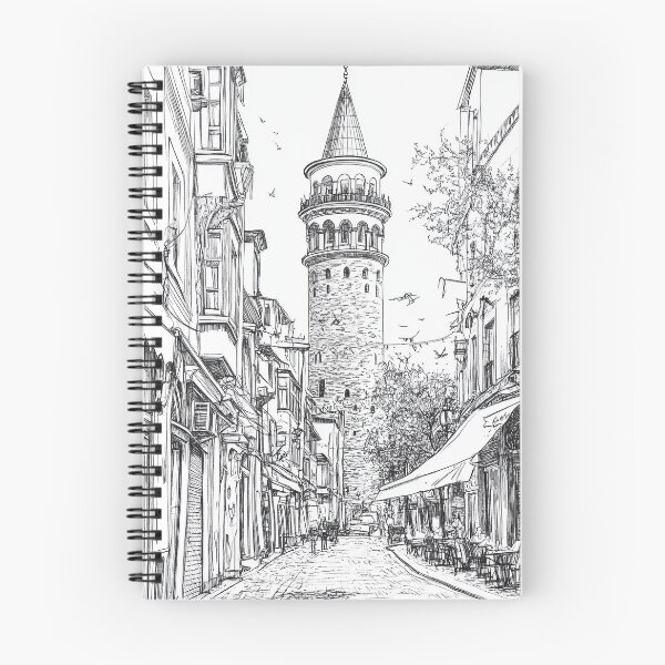 Item preview, Galata Tower Istambul Turkey in Ink designed and sold by hussardigital.