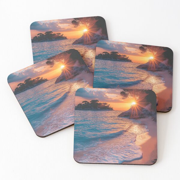 Item preview, Breathtaking sunset over tranquil seaside landscape designed and sold by Artessie.