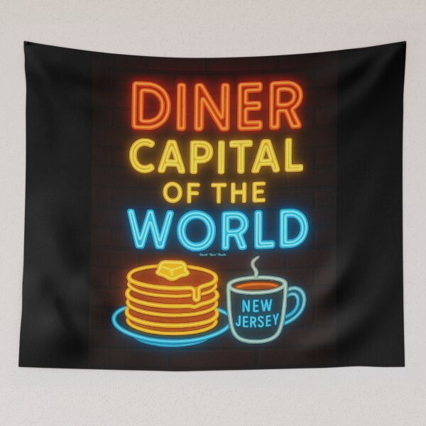Item preview, Diner Capital of the World – New Jersey Neon Pancake Art designed and sold by MySheetMusicArt.