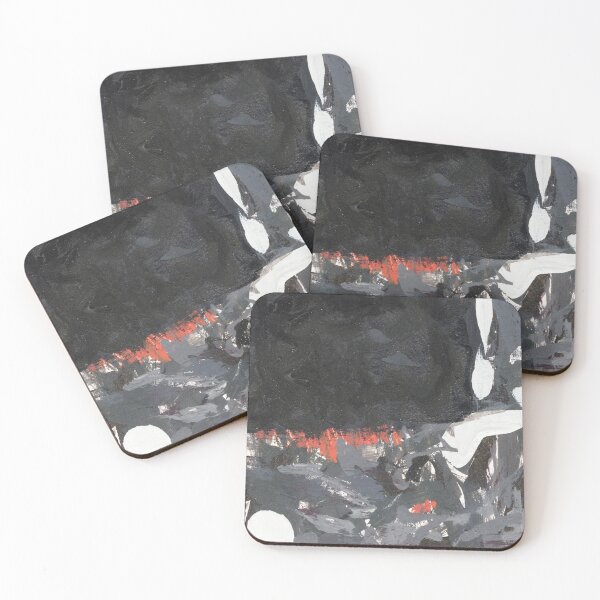 Item preview, "Night Swim" - Abstract Expressionist Modern Black Shapes designed and sold by pngrktes-art.