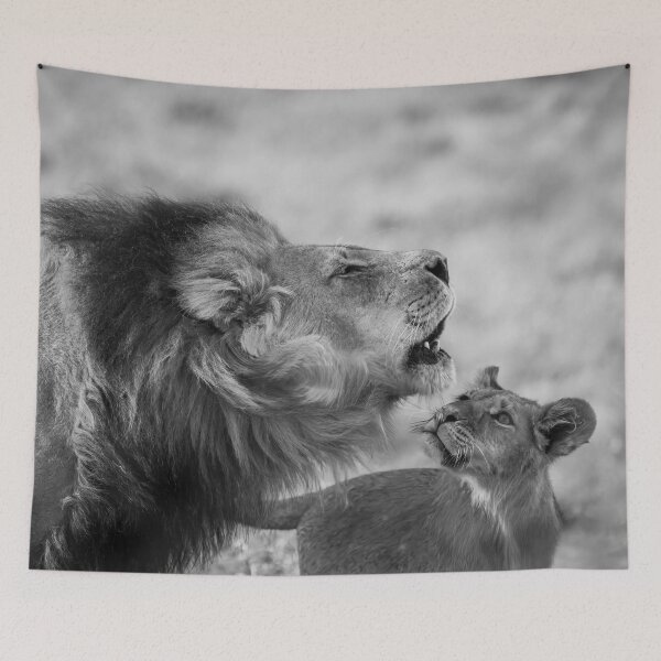 Item preview, A Lion and His Cub In Black and White designed and sold by Kay Brewer.