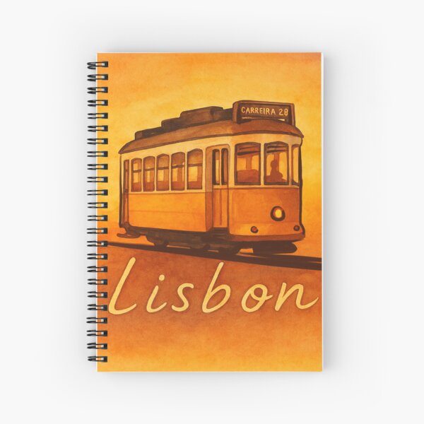 Pegatina del tranvía de Lisboa – Edición Sunset en Chiado, Portugal Cuaderno de espiral