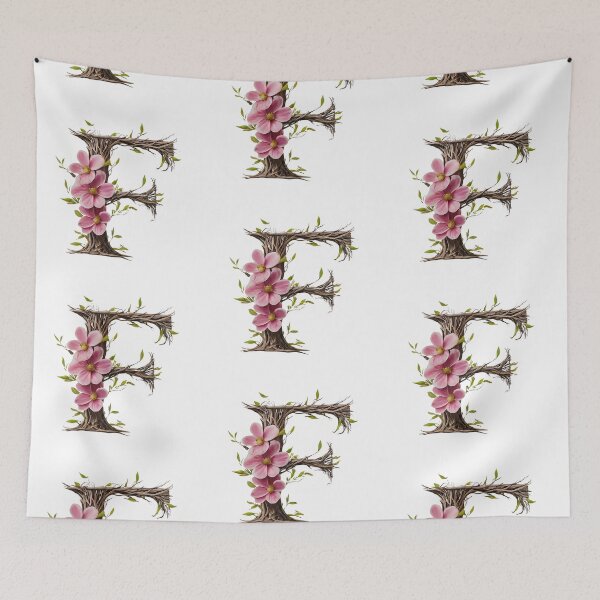 Item preview, Floral Letter F Wall Art - Nature-Inspired Botanical Typography Print 12 designed and sold by Psycho-Crazy.