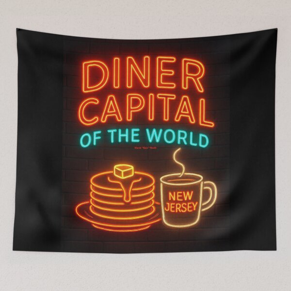 Item preview, Diner Capital of the World – New Jersey Neon Sign designed and sold by MySheetMusicArt.