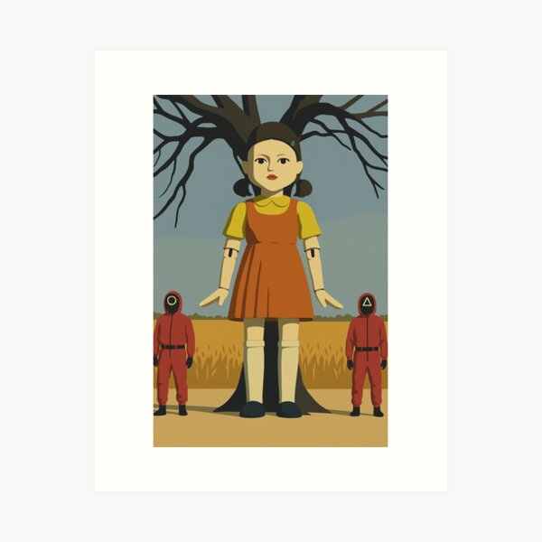 Item preview, Squid Game Doll Poster | Minimalist Retro Pop Style Art designed and sold by Final Whistle Art.