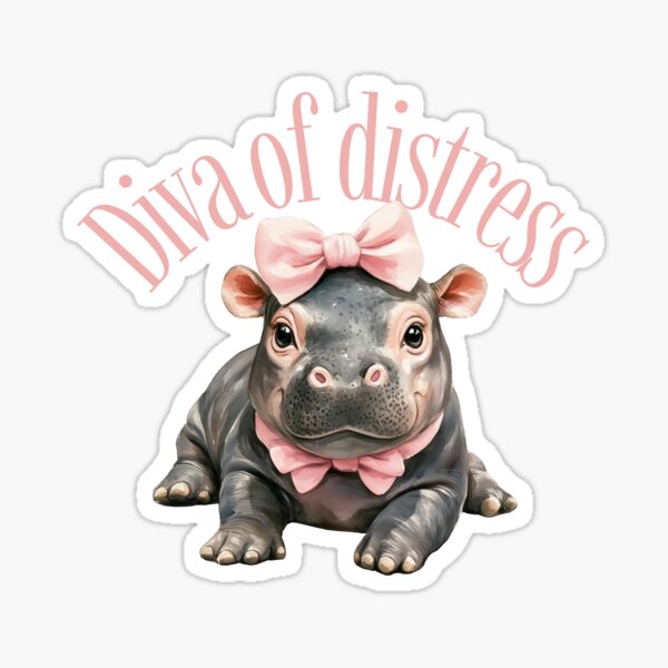 Aperçu de l'œuvre Hippopotame drôle de Diva de la détresse créée et vendue par VibeEra.