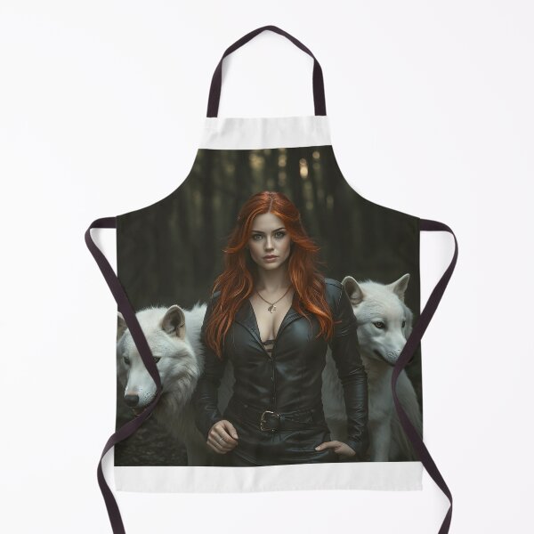 Item preview, Woman with two wihite wolfes designed and sold by nike2003.