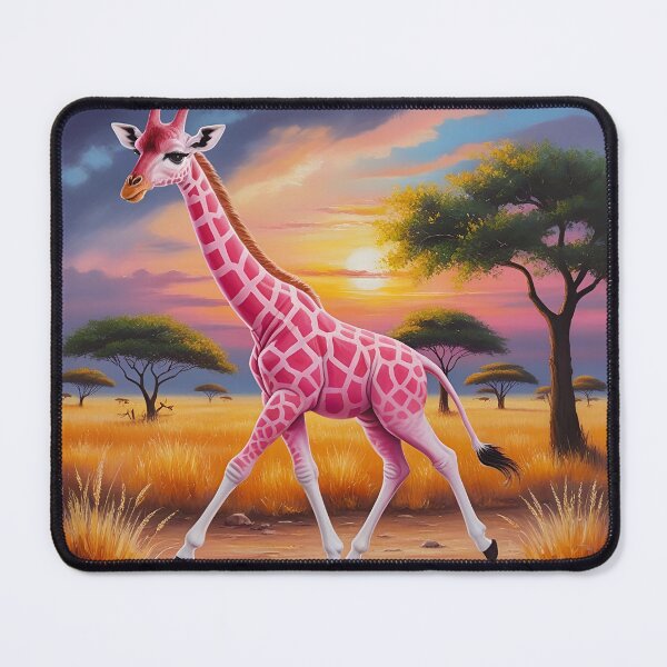Artikel-Vorschau von ROSA GIRAFFE IN DER SAVANNE - ÖLGEMÄLDE, designt und verkauft von ziggipopdesigns.