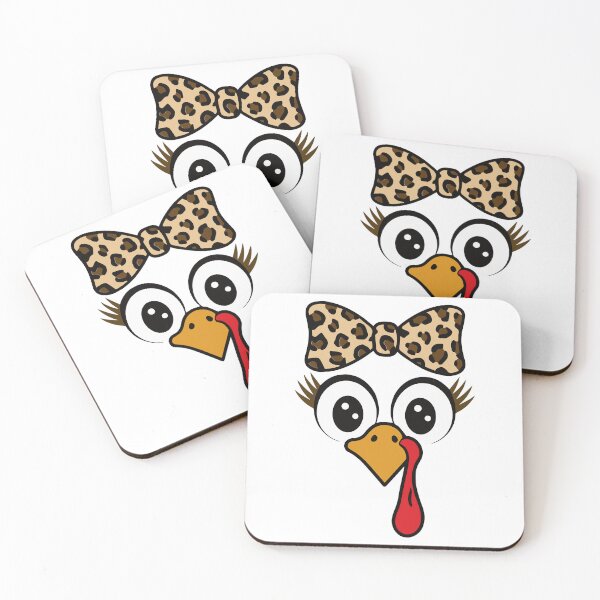 Item preview, Funny Turkey Face Toddler Girl Leopard Bow Cute Women designed and sold by clothesy7.