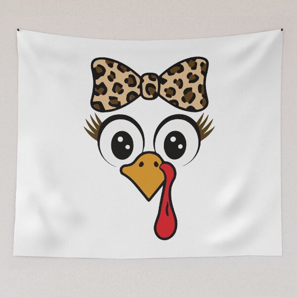 Item preview, Funny Turkey Face Toddler Girl Leopard Bow Cute Women designed and sold by clothesy7.