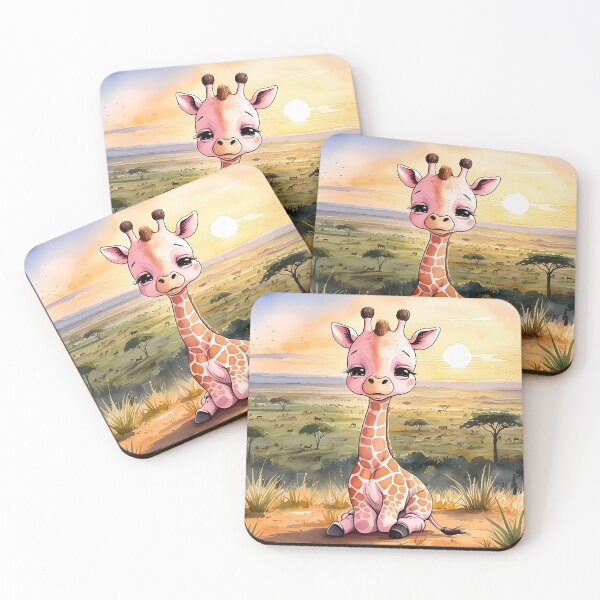 Item preview, BABY PINK GIRAFFE IN THE SAVANA - T SHIRTS, POSTERS,CASES AND MORE designed and sold by ziggipopdesigns.