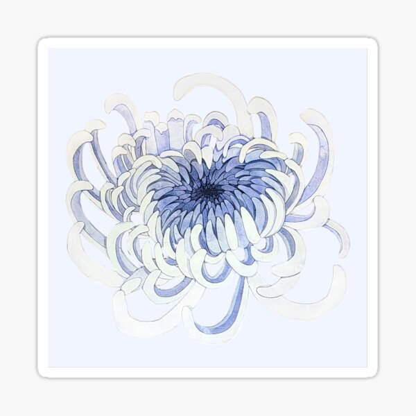 Item preview, Chrysanthemum Flower in Powder Blue designed and sold by Madison Victoria Prints.
