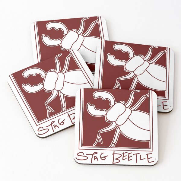 Item preview, Stag beetle print red designed and sold by GoatSkin.