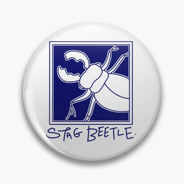 Item preview, Stag beetle print blue designed and sold by GoatSkin.