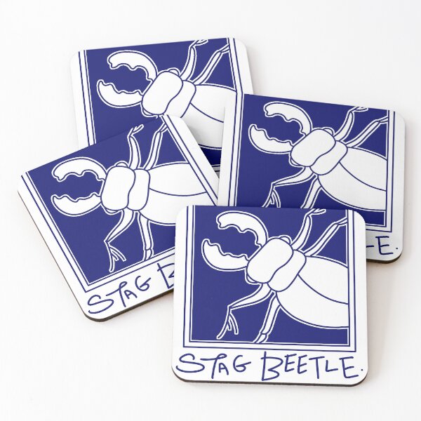 Item preview, Stag beetle print blue designed and sold by GoatSkin.