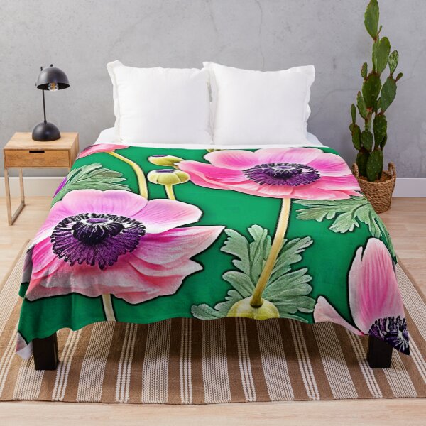 Item preview, Pink Purple Anemones designed and sold by Health And Fitness Posts e-Store.