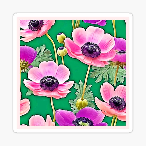 Artikel-Vorschau von Rosa lila Anemonen, designt und verkauft von Health And Fitness Posts e-Store.