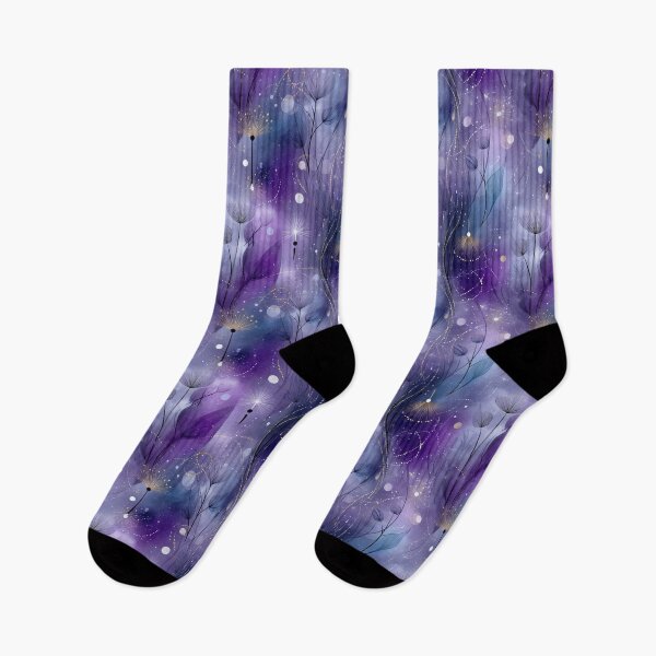 Item preview, Galactic Bloom – Purple Ethereal Floral Dreamscape designed and sold by Moisky Patterns.