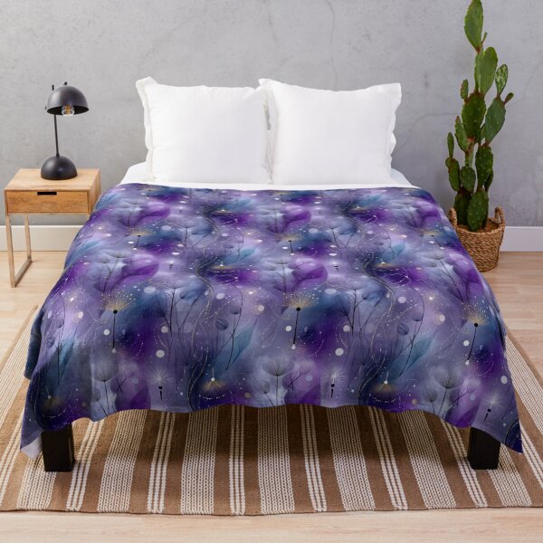 Item preview, Galactic Bloom – Purple Ethereal Floral Dreamscape designed and sold by Moisky Patterns.